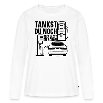 Station de remplissage de voiture électrique Station de recharge de voiture électrique - T-shirt manches longues Premium bio Femme - blanc - Devant - Julia (174cm)