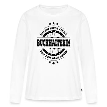 Buchhalterin Geburtstag Buchhaltung Geschenk - Frauen Premium Bio Langarmshirt - Weiß - Vorne - Julia (174cm)
