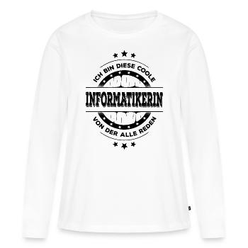Informatikerin Geburtstag IT Entwicklerin Geschenk - Frauen Premium Bio Langarmshirt - Weiß - Vorne - Julia (174cm)