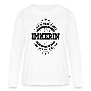 Imkerin Geburtstag Bienenzüchterin Geschenk - Frauen Premium Bio Langarmshirt - Weiß - Vorne - Julia (174cm)