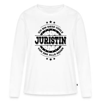 Juristin Kollegin Geburtstag Jurastudium Geschenk - Frauen Premium Bio Langarmshirt - Weiß - Vorne - Julia (174cm)