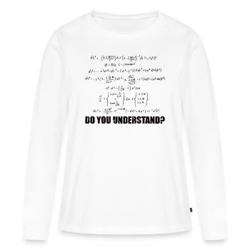 Les scientifiques comprennent-ils la physique et la chimie - T-shirt manches longues Premium bio Femme - blanc - Devant - Julia (174cm)