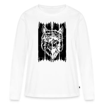 Alpaga Llama Tête Llama Farmer - Llamas Llama Alpa - T-shirt manches longues Premium bio Femme - blanc - Devant - Julia (174cm)
