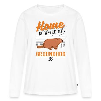 Groundhog Home Groundhog Day Marmot - Women's Premium Organic Long Sleeve Shirt - white - Front - Julia (174cm)