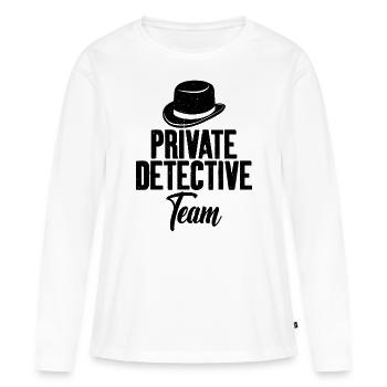 Enquêteur de l’équipe de détectives privés - T-shirt manches longues Premium bio Femme - blanc - Devant - Julia (174cm)