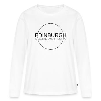 Citation d’Édimbourg - T-shirt manches longues Premium bio Femme - blanc - Devant - Julia (174cm)