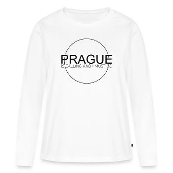 Prague - T-shirt manches longues Premium bio Femme - blanc - Devant - Julia (174cm)
