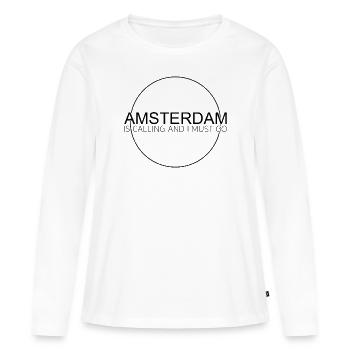Amsterdam - T-shirt manches longues Premium bio Femme - blanc - Devant - Julia (174cm)