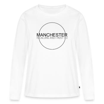 Citation de Manchester - T-shirt manches longues Premium bio Femme - blanc - Devant - Julia (174cm)