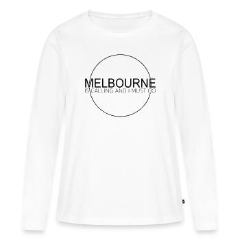 Citation de Melbourne - T-shirt manches longues Premium bio Femme - blanc - Devant - Julia (174cm)