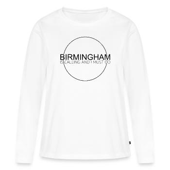 Birmingham Dicton - T-shirt manches longues Premium bio Femme - blanc - Devant - Julia (174cm)