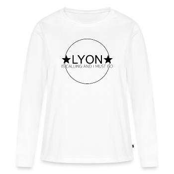 Lyon Spruch - Frauen Premium Bio Langarmshirt - Weiß - Vorne - Julia (174cm)