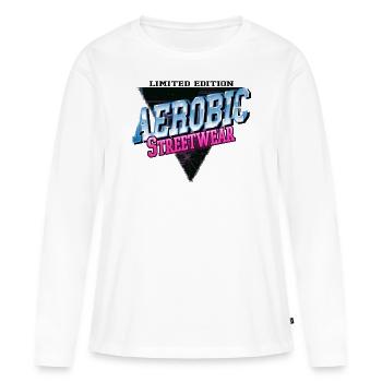 Aérobic Sports Aérobic Sport Fitness Training - T-shirt manches longues Premium bio Femme - blanc - Devant - Julia (174cm)