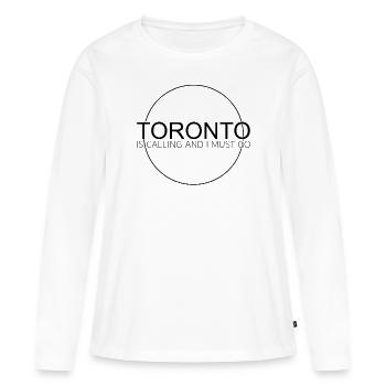 Citation de Toronto - T-shirt manches longues Premium bio Femme - blanc - Devant - Julia (174cm)