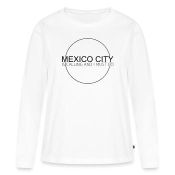 Citation de Mexico - T-shirt manches longues Premium bio Femme - blanc - Devant - Julia (174cm)