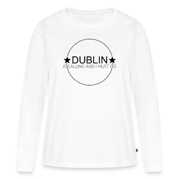 Dicton de Dublin - T-shirt manches longues Premium bio Femme - blanc - Devant - Julia (174cm)