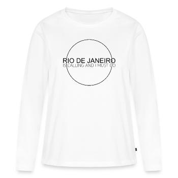 Citation de Rio de Janeiro - T-shirt manches longues Premium bio Femme - blanc - Devant - Julia (174cm)