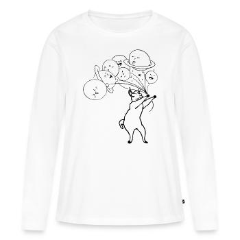 Planètes du système solaire - Aérospatiale Drôle de lama Alpag - T-shirt manches longues Premium bio Femme - blanc - Devant - Julia (174cm)
