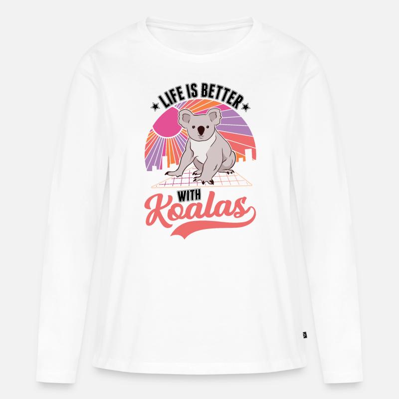 Das Leben ist besser mit einem Koala - Frauen Premium Bio Langarmshirt - Weiß