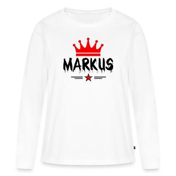 Markus Krone - Frauen Premium Bio Langarmshirt - Weiß - Vorne - Julia (174cm)