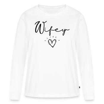 Ehefrau - Frauen Premium Bio Langarmshirt - Weiß - Vorne - Julia (174cm)