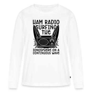 Amateur Radio Surfing L’opérateur d’antenne de l’ionosphère - T-shirt manches longues Premium bio Femme - blanc - Devant - Julia (174cm)