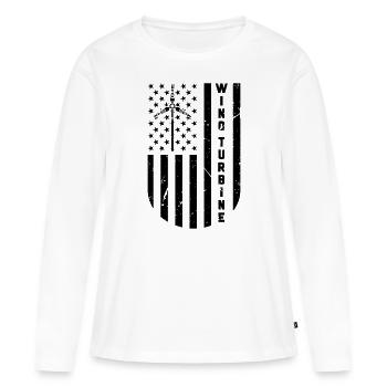 Technicien en turbines d’énergie renouvelable d’éoliennes - T-shirt manches longues Premium bio Femme - blanc - Devant - Julia (174cm)