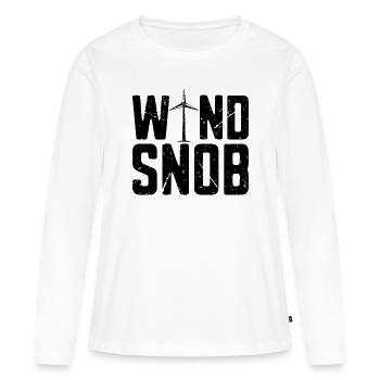 Éolienne Snob Windmill Technicien en turbine d’énergie verte - T-shirt manches longues Premium bio Femme - blanc - Devant - Julia (174cm)