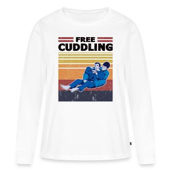 Japanese Jujutsu Free Cuddling MMA & Jiu Jitsu - Women's Premium Organic Long Sleeve Shirt - white - Front - Julia (174cm)