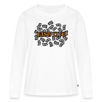 Fast Life - Frauen Premium Bio Langarmshirt - Weiß - Vorne - Julia (174cm)