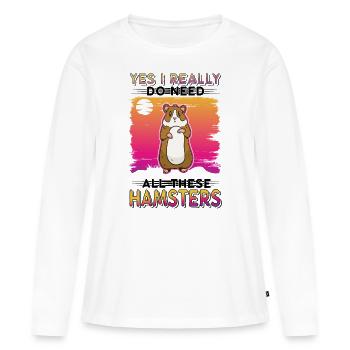 Hamster Hamster Roue Golden Hamster Hamster - T-shirt manches longues Premium bio Femme - blanc - Devant - Julia (174cm)