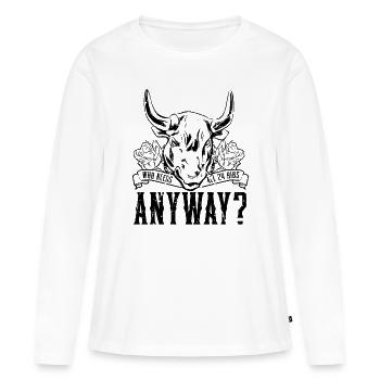 Qui a besoin du lutteur Roping Steer de l’équipe 24 Ribs - T-shirt manches longues Premium bio Femme - blanc - Devant - Julia (174cm)