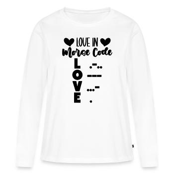 Love In Morse Code Love Channel Ham Radio Operator - Women's Premium Organic Long Sleeve Shirt - white - Front - Julia (174cm)