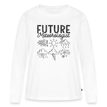 Futur météorologue Météorologue atmosphérique - T-shirt manches longues Premium bio Femme - blanc - Devant - Julia (174cm)
