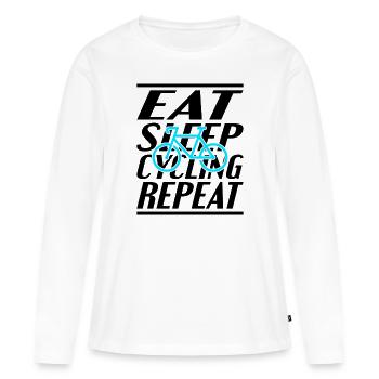 Alimentation Vélo de couchage - T-shirt manches longues Premium bio Femme - blanc - Devant - Julia (174cm)