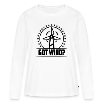 Got Wind aime le technicien en turbines d’énergie renouvelable - T-shirt manches longues Premium bio Femme - blanc - Devant - Julia (174cm)