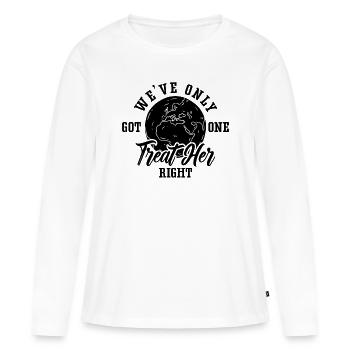 We've Only Got One Global Warming Climate Activist - Frauen Premium Bio Langarmshirt - Weiß - Vorne - Julia (174cm)