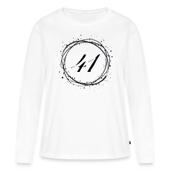 41 - Frauen Premium Bio Langarmshirt - Weiß - Vorne - Julia (174cm)