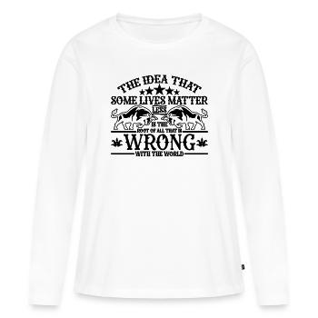 L’idée que certains vivent taureaux à cheval torero - T-shirt manches longues Premium bio Femme - blanc - Devant - Julia (174cm)