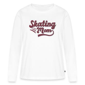 Cadeau Skating Mama - T-shirt manches longues Premium bio Femme - blanc - Devant - Julia (174cm)