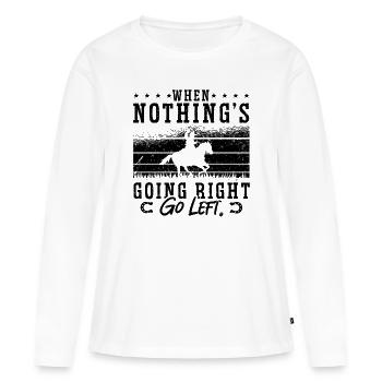 Quand rien ne va Retro Steer Roping Horseman - T-shirt manches longues Premium bio Femme - blanc - Devant - Julia (174cm)