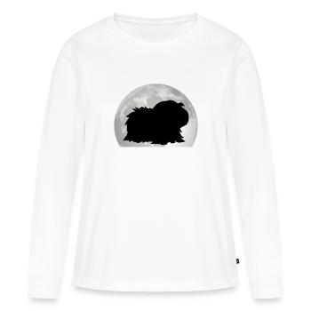 Cochon d’Inde Lune Cochon d’Inde Cochon d’Inde - T-shirt manches longues Premium bio Femme - blanc - Devant - Julia (174cm)