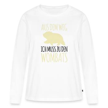 Muss zu den Wombats Australien Beuteltier - Frauen Premium Bio Langarmshirt - Weiß - Vorne - Julia (174cm)