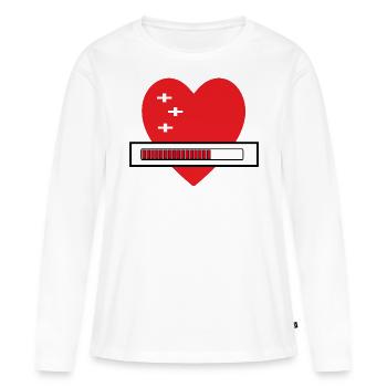 Santé Cardiaque - T-shirt manches longues Premium bio Femme - blanc - Devant - Julia (174cm)
