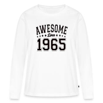 Awesome Since 1965 Geburtstag 1965 Vintage 1965 - Frauen Premium Bio Langarmshirt - Weiß - Vorne - Julia (174cm)