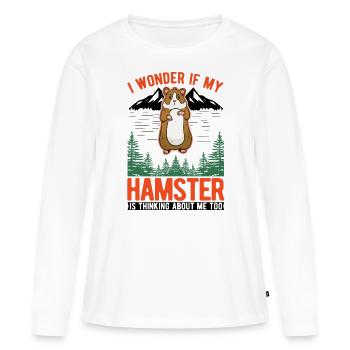 Hamster Hamster Roue Golden Hamster Hamster - T-shirt manches longues Premium bio Femme - blanc - Devant - Julia (174cm)