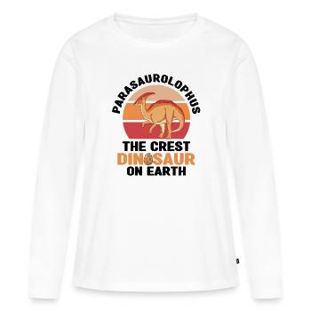 Dino - Frauen Premium Bio Langarmshirt - Weiß - Vorne - Julia (174cm)