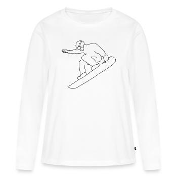 Snowboarding Snowboarder - T-shirt manches longues Premium bio Femme - blanc - Devant - Julia (174cm)