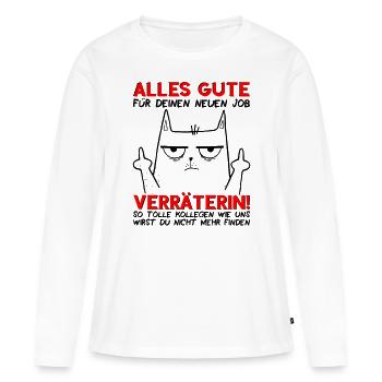 Jobwechsel Neuer Job Abschied Abschiedsgeschenk - Frauen Premium Bio Langarmshirt - Weiß - Vorne - Julia (174cm)