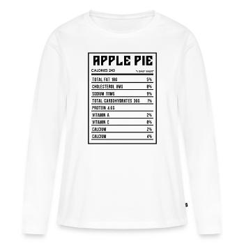 Apple Pie Nutrition Facts Pastries Apple Pie Lover - Frauen Premium Bio Langarmshirt - Weiß - Vorne - Julia (174cm)